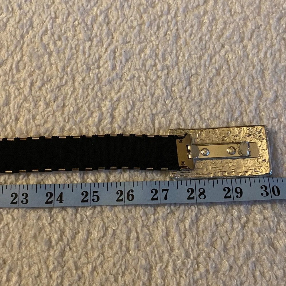 Silver Metallic Chain Belt Vintage Stretch